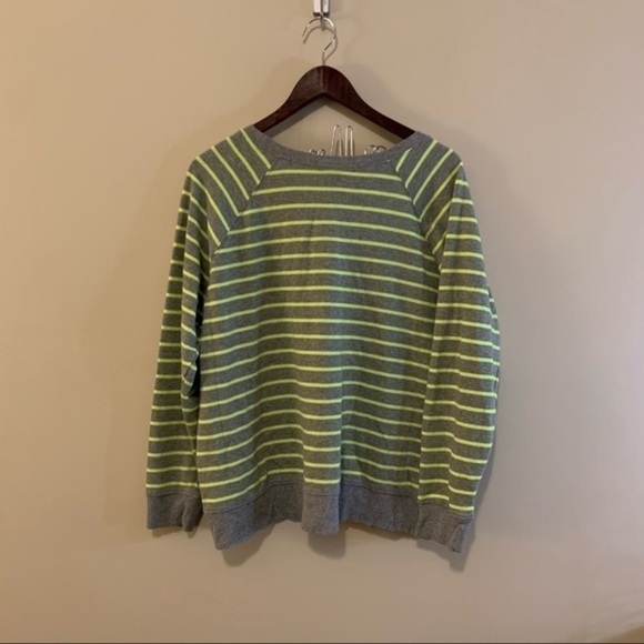 Torrid Grey Neon Yellow Stripe Fleece Sweatshirt - Picture 9 of 11